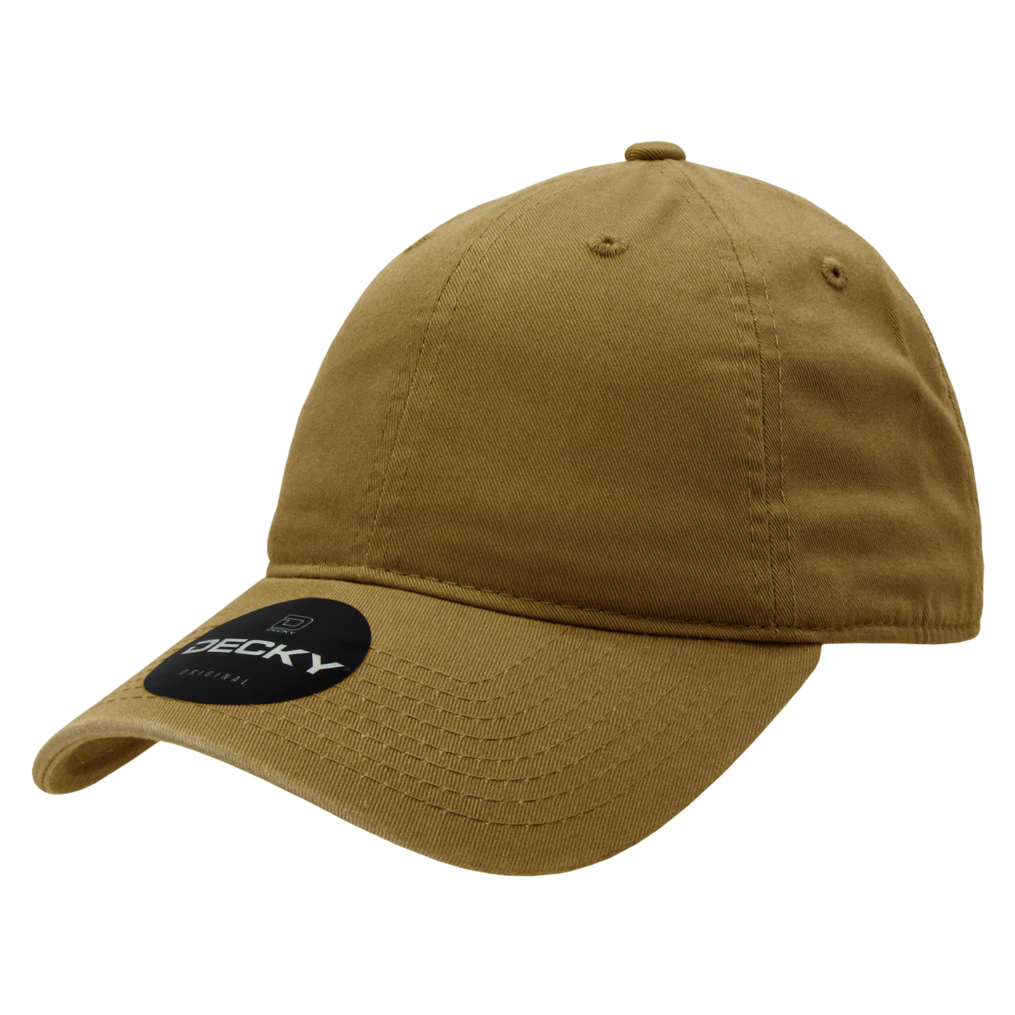 Decky 205 - Classic Low Profile, Relaxed Cotton Dad Hat: Khaki/Black