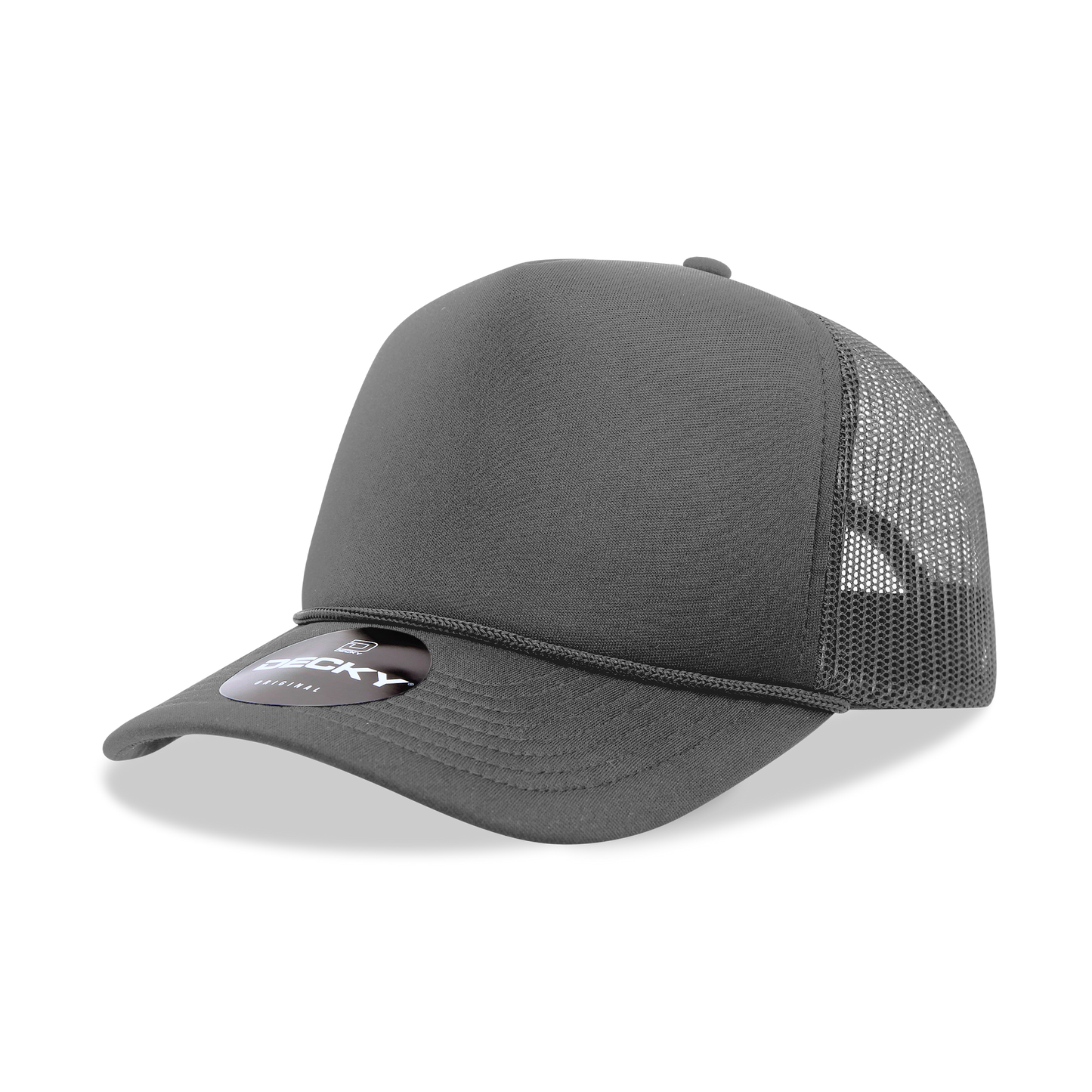Decky 6025 - Mid Profile, 5 Panel Foam Trucker Hat - 6025: Black