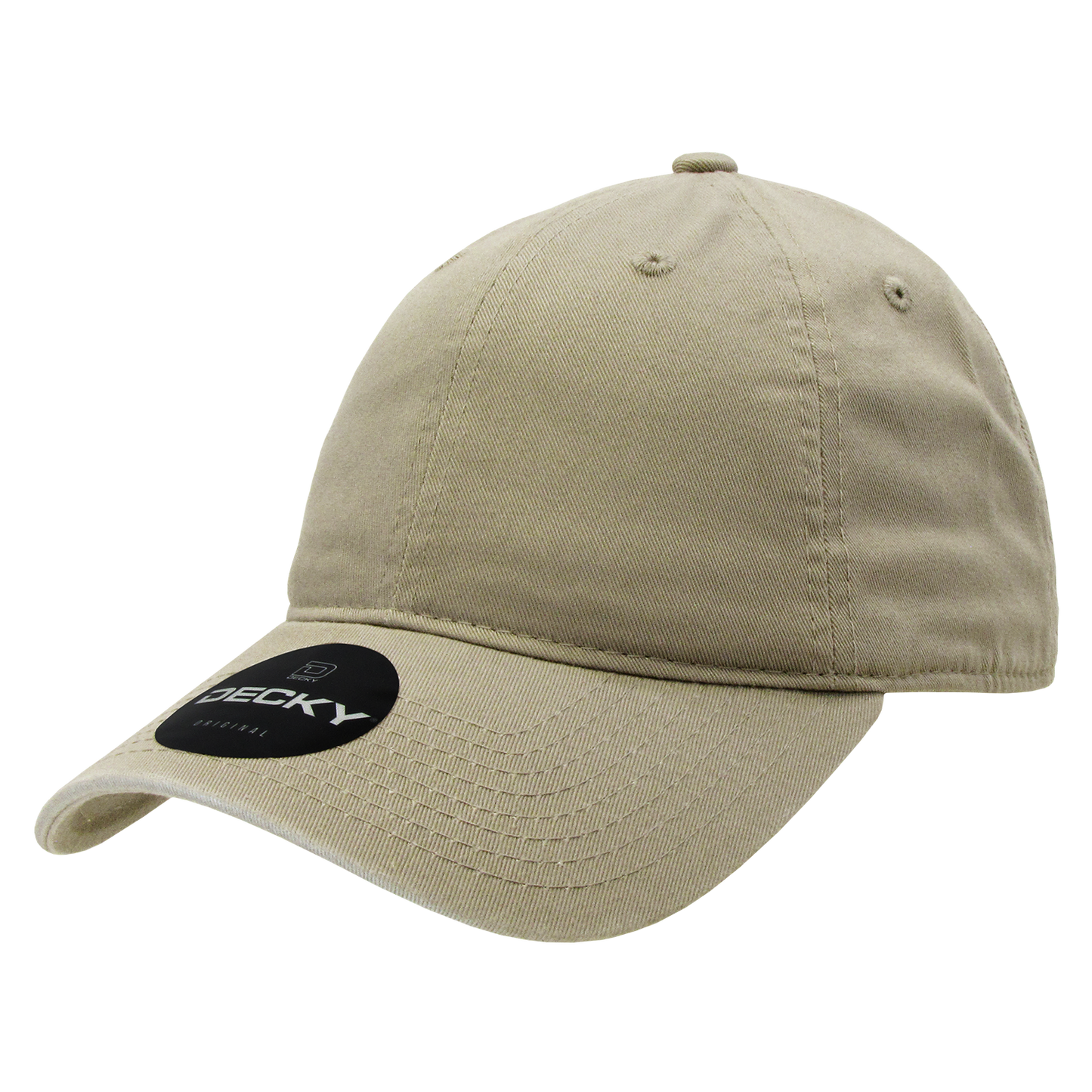 Decky 205 - Classic Low Profile, Relaxed Cotton Dad Hat: Khaki/Black