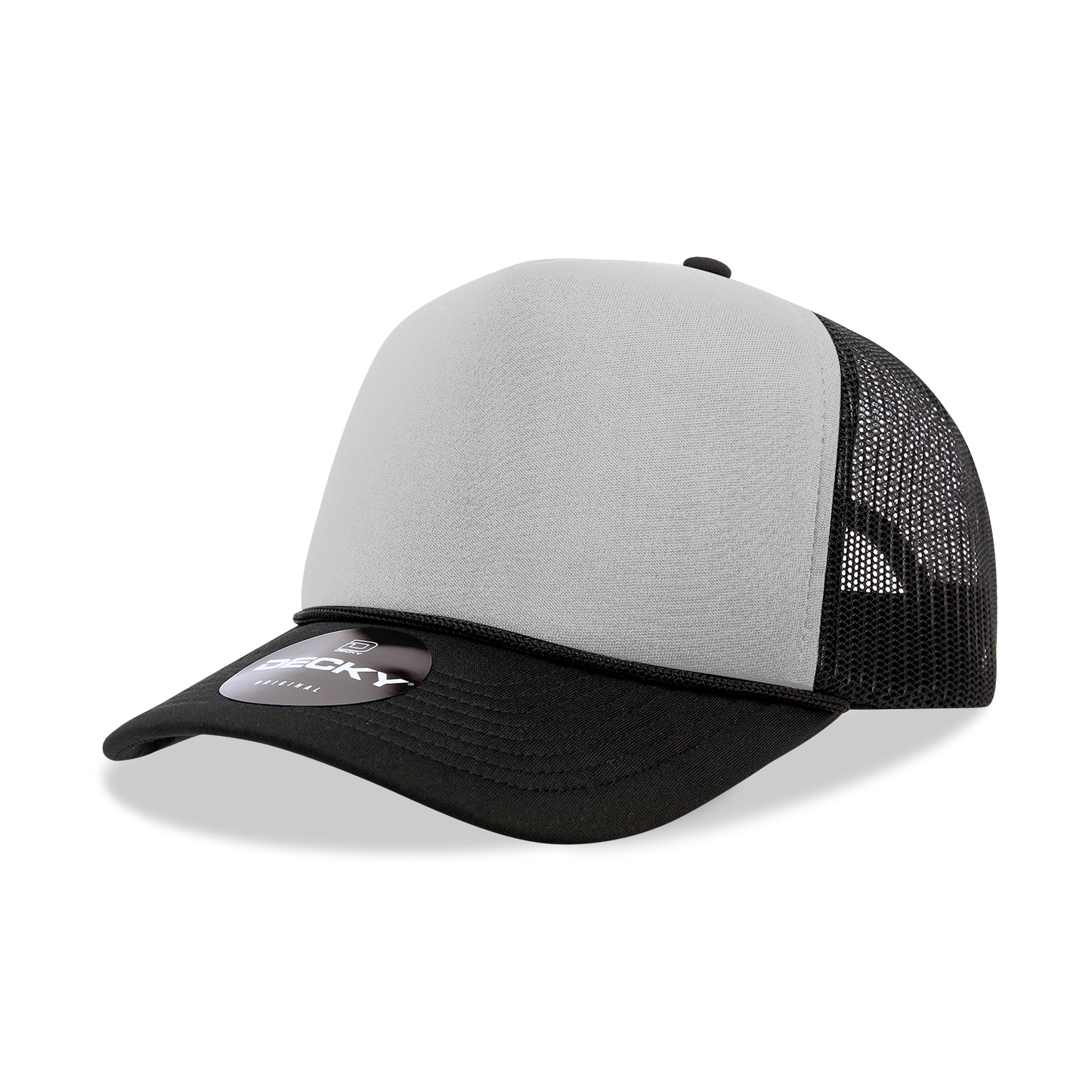 Decky 6025 - Mid Profile, 5 Panel Foam Trucker Hat - 6025: Black