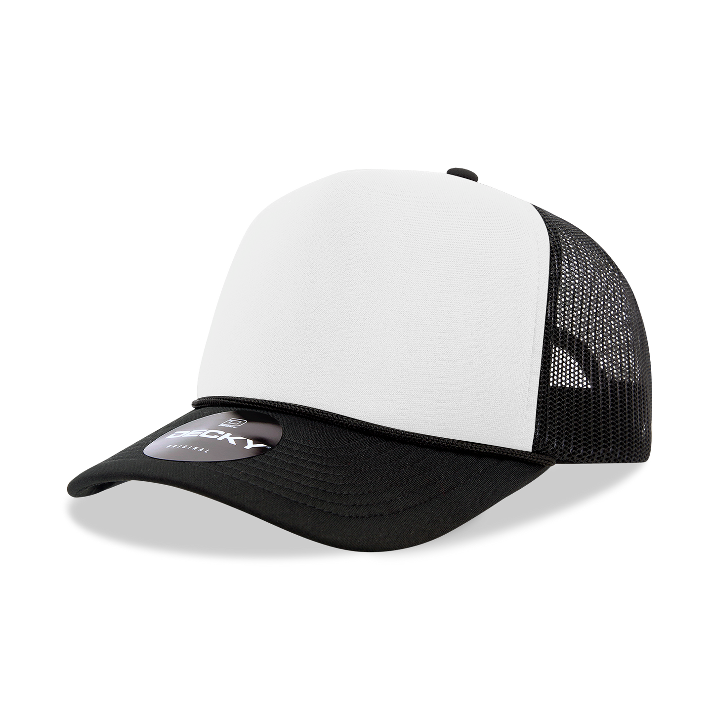 Decky 6025 - Mid Profile, 5 Panel Foam Trucker Hat - 6025: Black