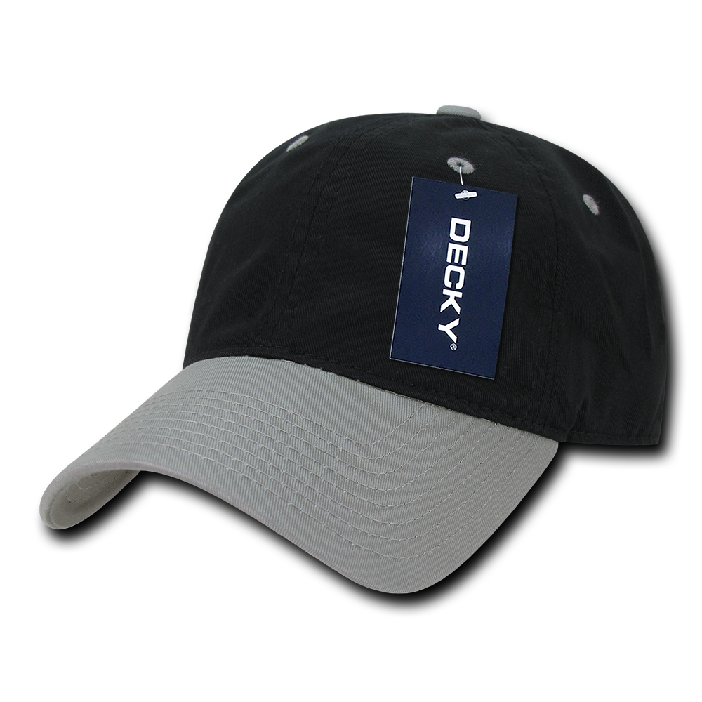 Decky 205 - Classic Low Profile, Relaxed Cotton Dad Hat: Khaki/Black