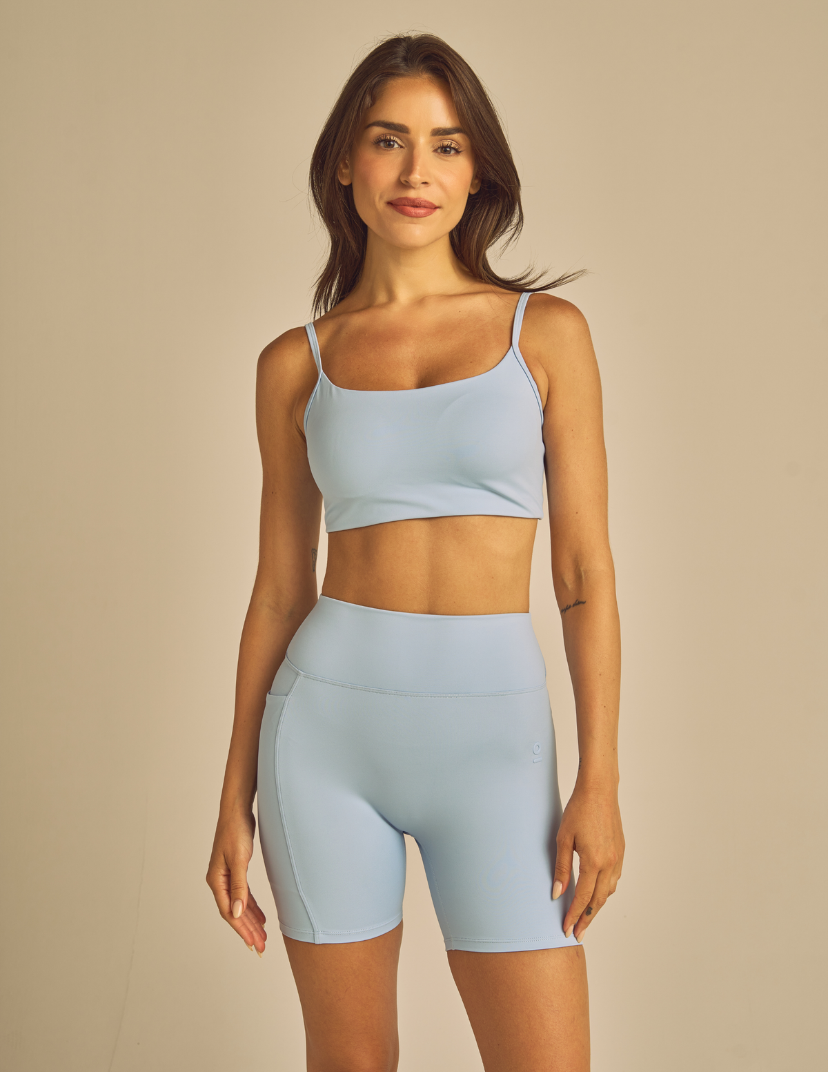 Luxe Compression 5" Biker Shorts: Opal / L