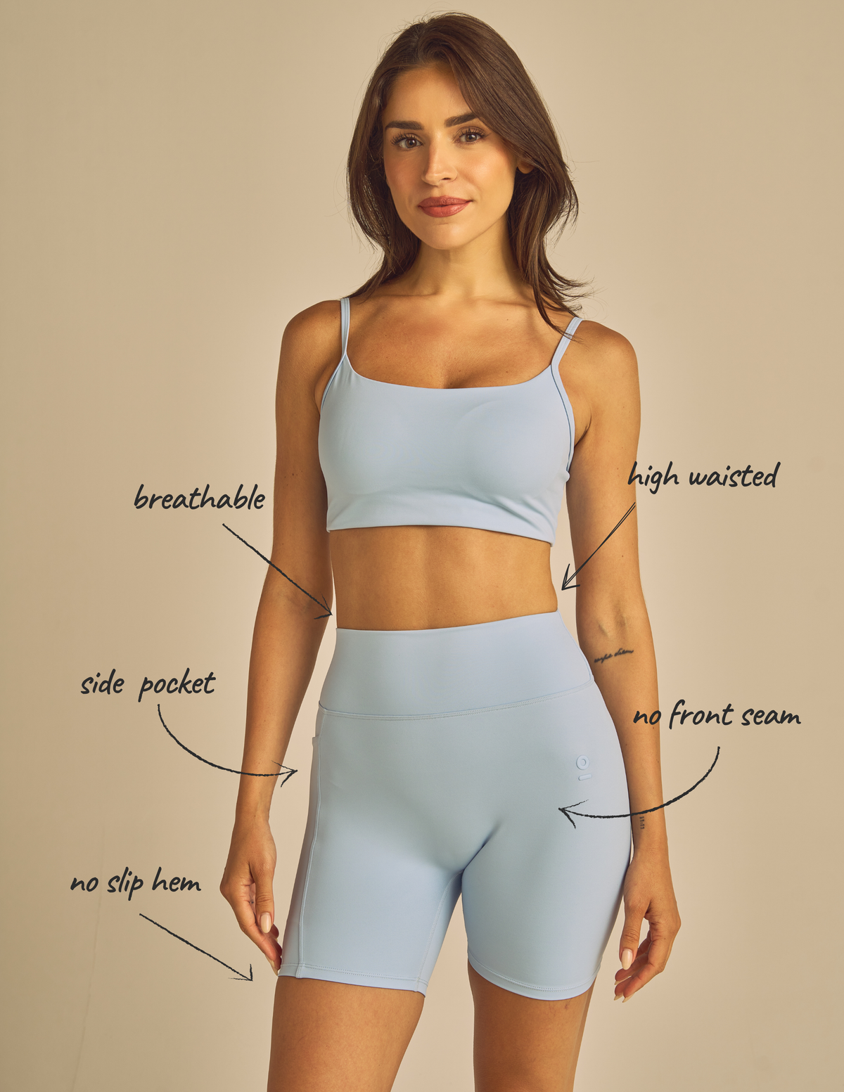 Luxe Compression 5" Biker Shorts: Opal / L