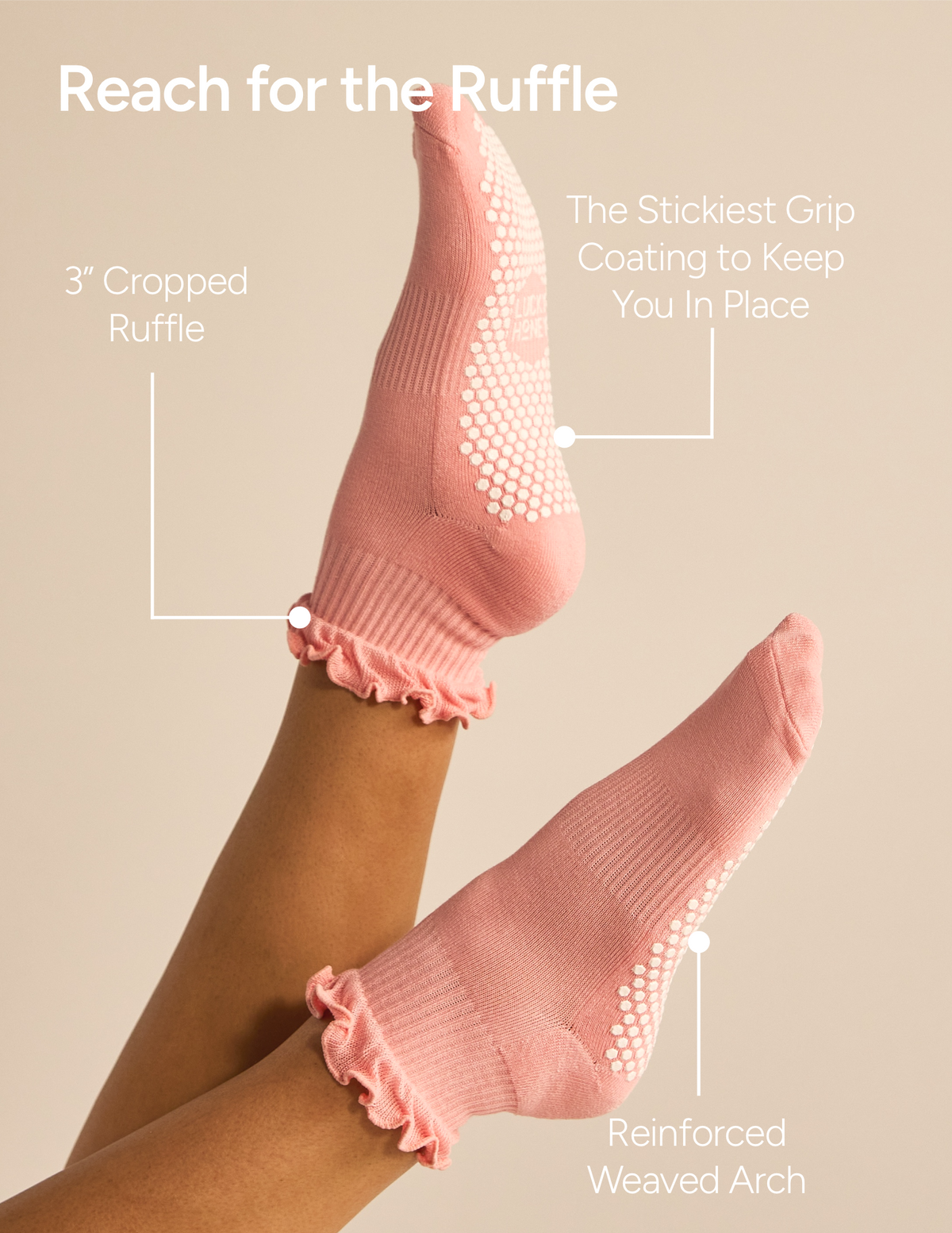 The Ruffle Grip Sock: Baby Blue