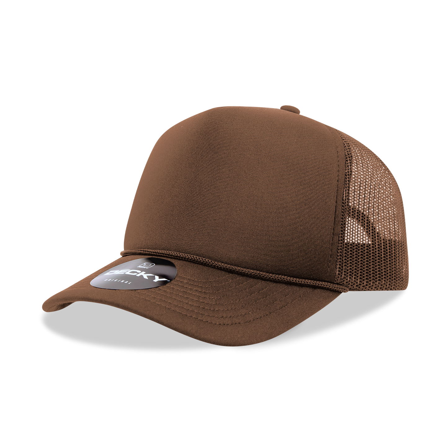 Decky 6025 - Mid Profile, 5 Panel Foam Trucker Hat - 6025: Black