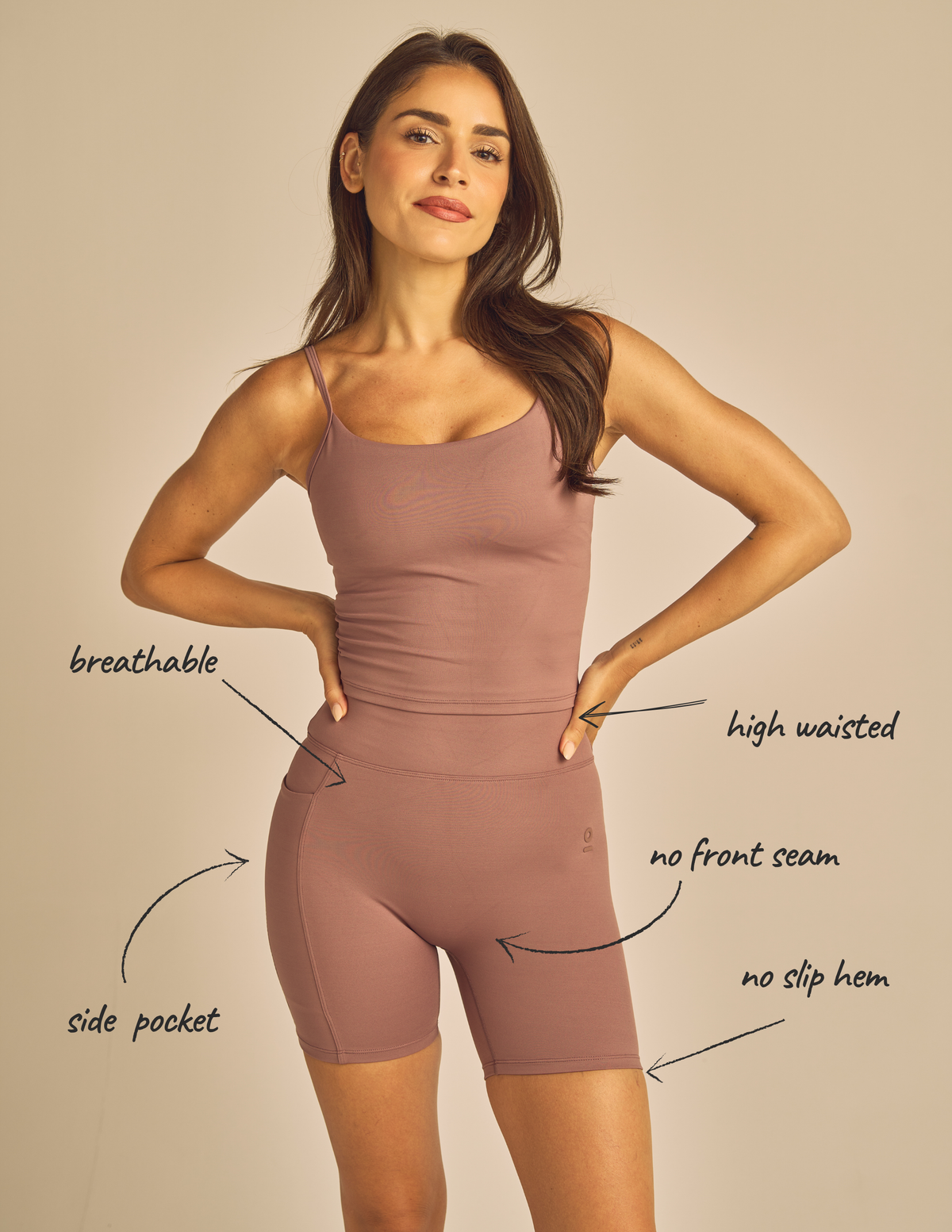 Luxe Compression 5" Biker Shorts: Opal / L