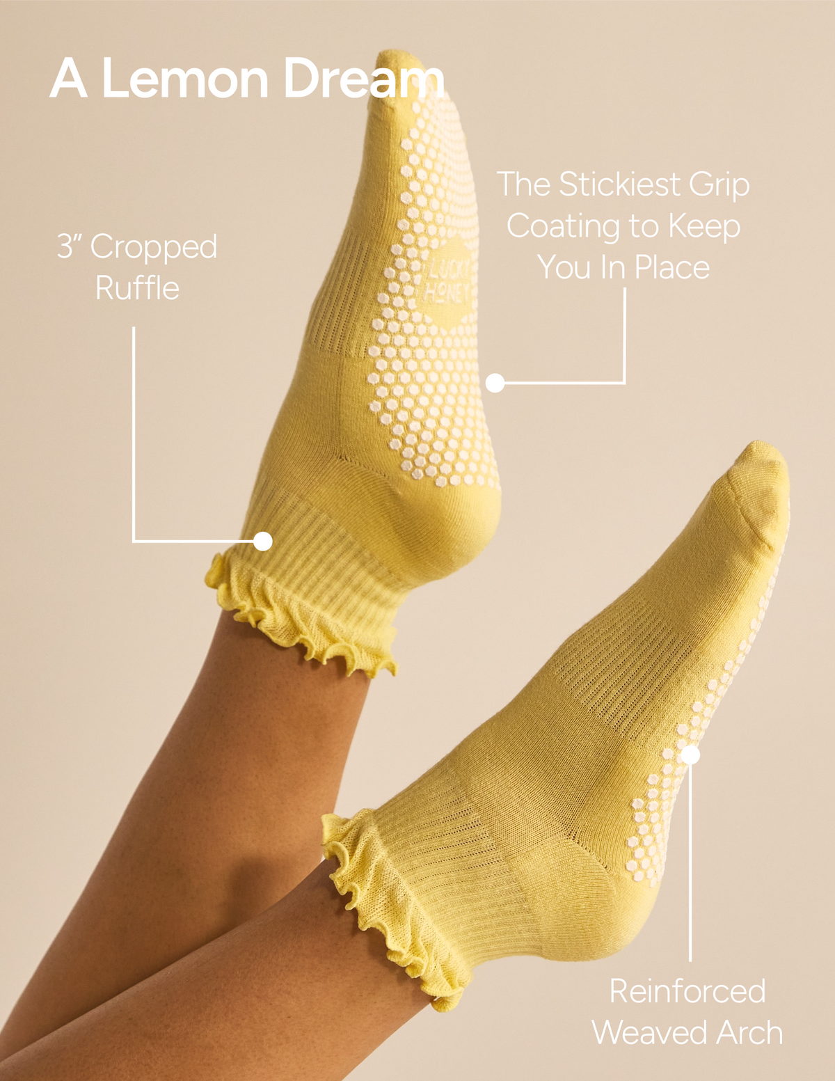 The Ruffle Grip Sock: Baby Blue