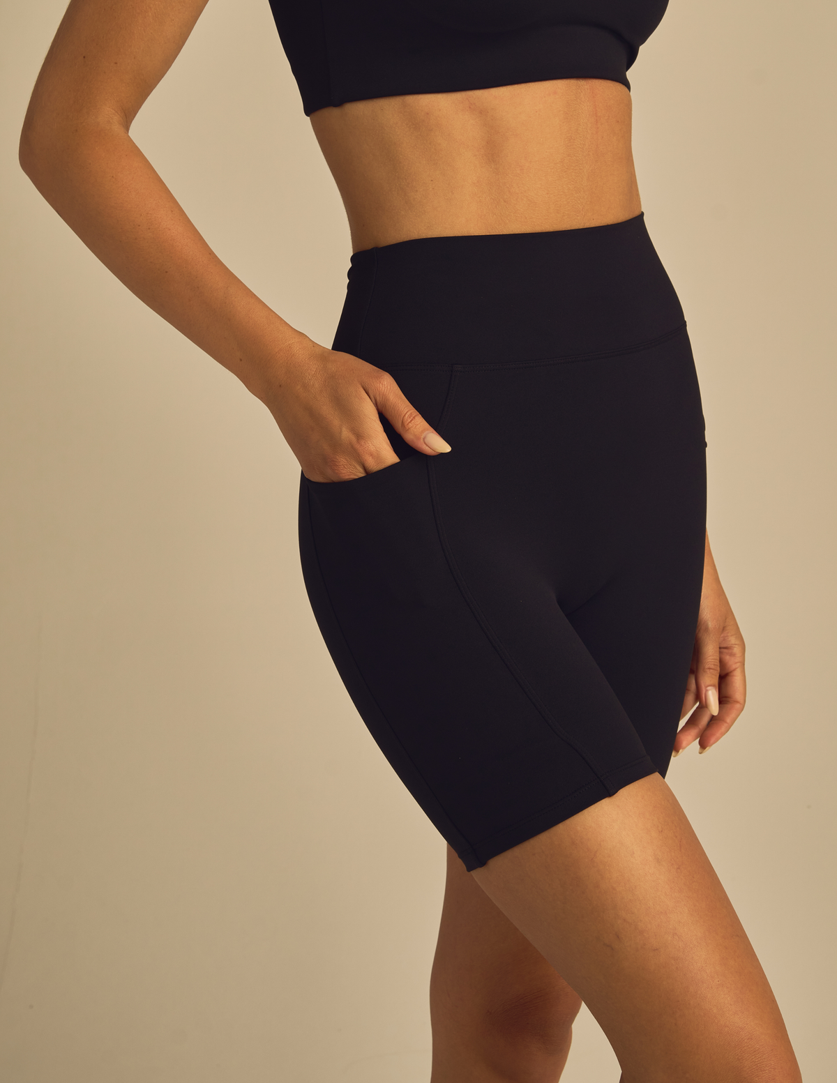 Luxe Compression 5" Biker Shorts: Opal / L