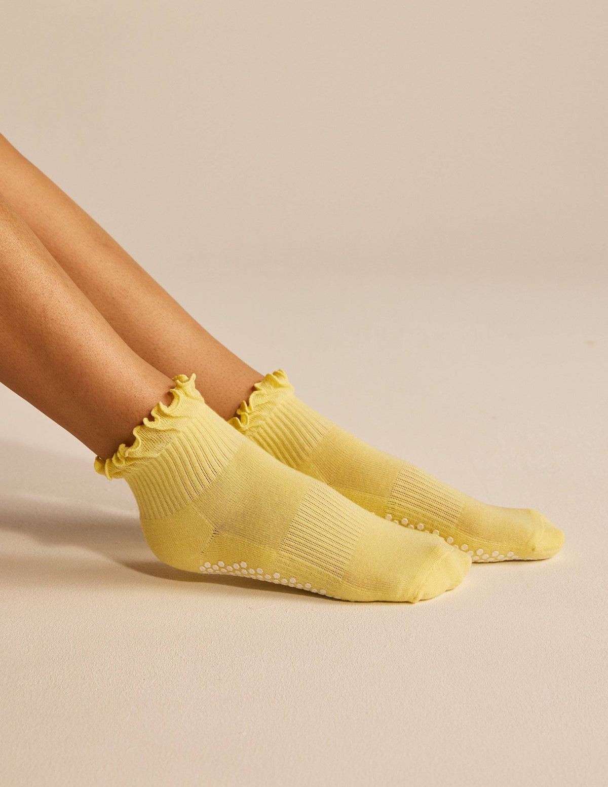 The Ruffle Grip Sock: Baby Blue