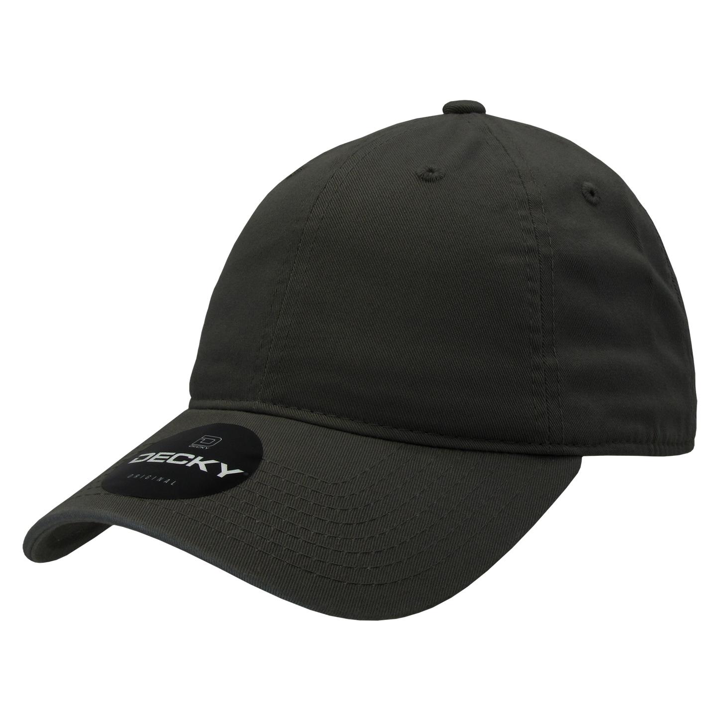 Decky 205 - Classic Low Profile, Relaxed Cotton Dad Hat: Khaki/Black