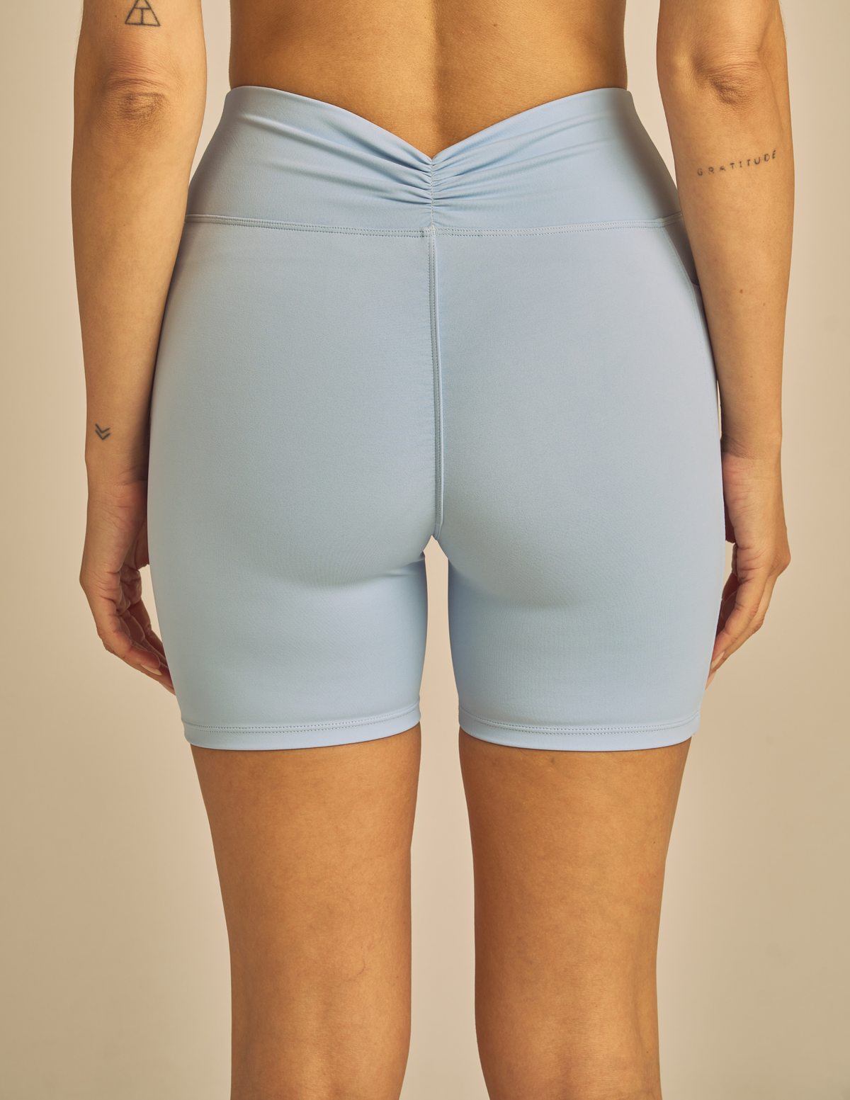 Luxe Compression 5" Biker Shorts: Opal / L