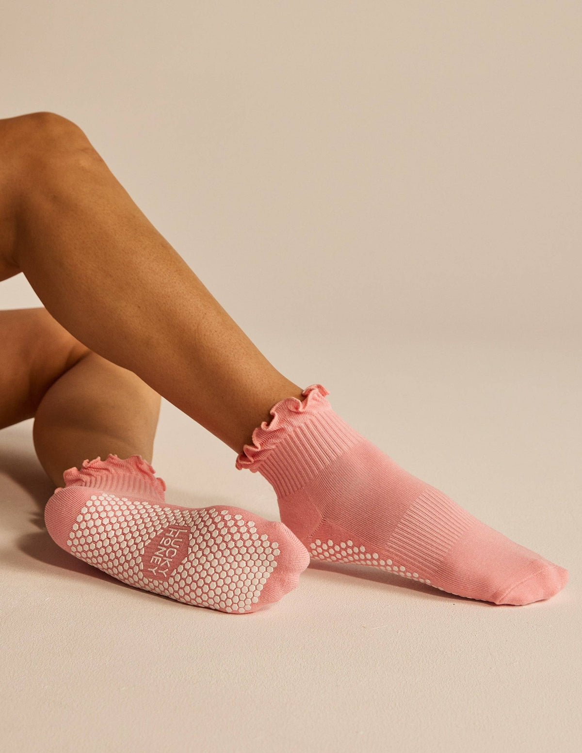 The Ruffle Grip Sock: Baby Blue