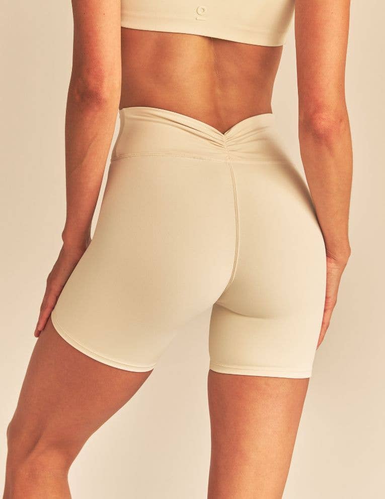 Luxe Compression 5" Biker Shorts: Opal / L