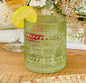 Green old fashioned drinking glass 10oz