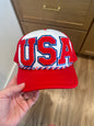 Hat - Red USA with band