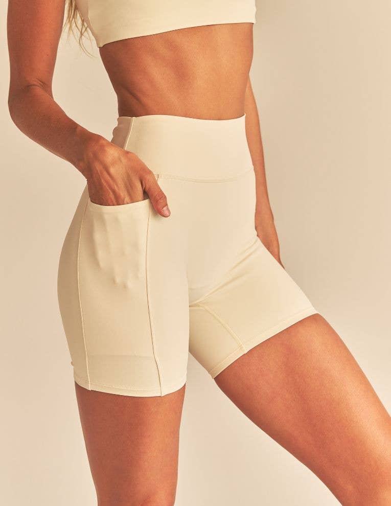 Luxe Compression 5" Biker Shorts: Opal / L